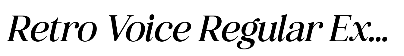 Retro Voice Regular Expanded One Italic
